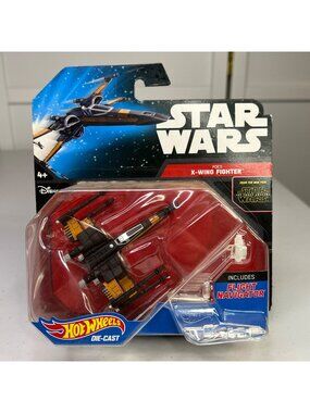 Star Wars Hot Wheels Poes X-Wing Fighter Die-Cast Includes Flight Navigator